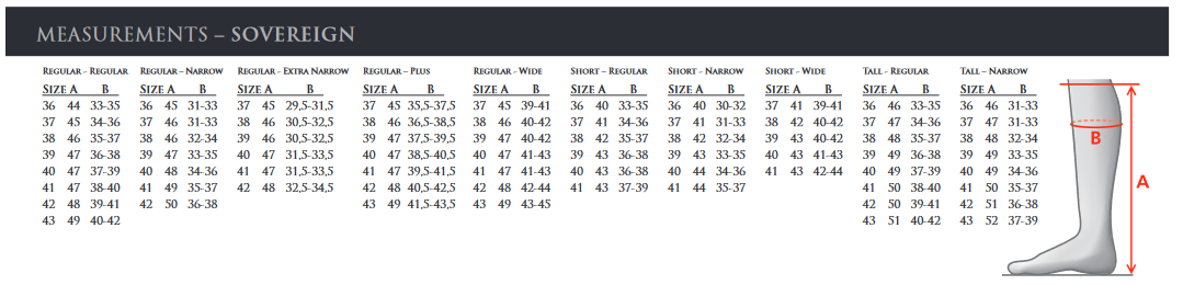 2024 Mountain Horse Sovereign Boots  Size Chart